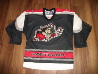 Portland Pirates Anaheim Mighty Ducks Reebok All Sewn Hockey Jersey Perfect Yxl
