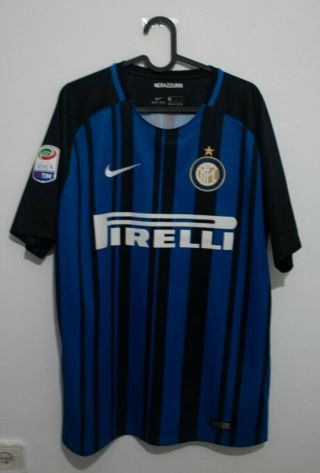 Inter Milan Home Jersey Kit 2017/18 Ivan Perisic 44 Nike Serie A Patch Large