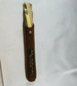 Vintage Straight Razor Robeson Shur Edge W Leather Case & Paper Fits Your Face