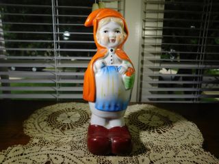 Vintage 1930s Little Red Riding Hood Toothbrush Tooth Brush Holder Wall Hanger C