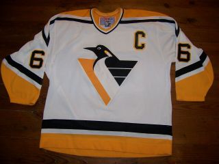 Mario Lemieux Pittsburgh Penguins White " 1988 - 92 Throwback " Ccm Nhl Jersey Large