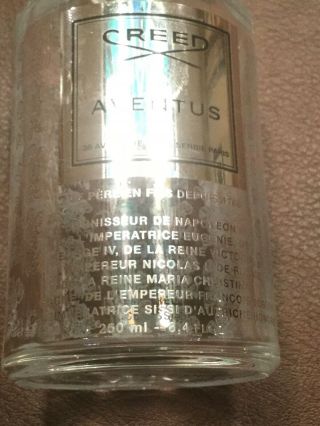 EMPTY PERFUME BOTTLE Creed Aventus Eau de Parfum Men ' s 250ml 2