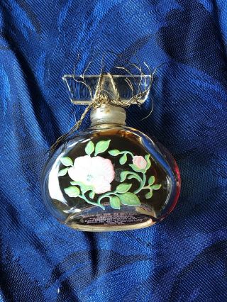 Vtg Flora Danica Perfume Bottle Miniature Flowers Front 1/4 Oz Crystal Stopper