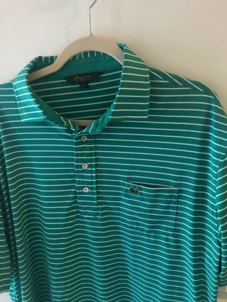 Masters 1934 Augusta National Berckmans Golf Polo Green Stripped Shirt Xl