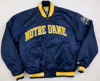 Starter Notre Dame Fighting Irish Vintage 80s Sewn Logo Satin Jacket Sz Xl