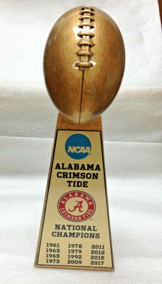 15 " University Of Alabama Crimson Tide Ncaa National Champion Football Trophy