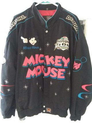 Disney Daytona 500 Nascar Jacket 4xl 2004 Mickey Mouse Black