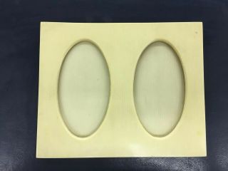 Ivory Py Ra Lin Celluloid Dual Oval Picture Frame Vintage Pyralin