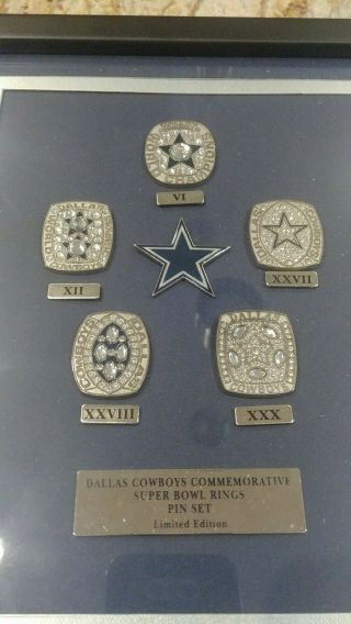 Dallas Cowboys Commemorative Bowl Rings Pin Set 3