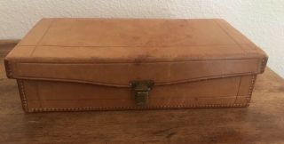 Vintage Hamley Brown Leather Kit Case Pendleton Oregon Empty 10” By 2.  5”