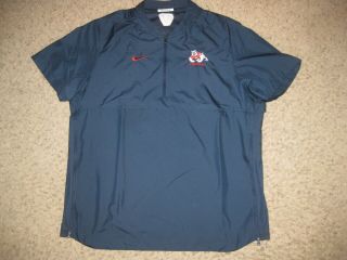 Fresno State Bulldogs Nike Football Team Issue Pullover Short Sleeve Jacket Xl