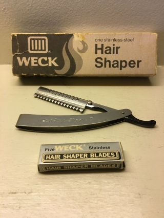 Vintage Weck Hair Shaper Straight Razor E Weck & Co W/blades Invoice