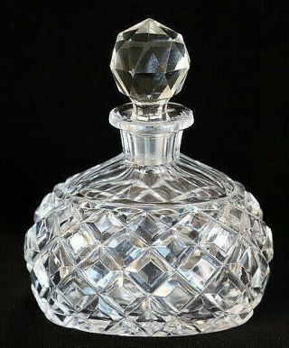 Vintage Diamond Cut Crystal Perfume Bottle 12 Cm High 9 Cm Wide