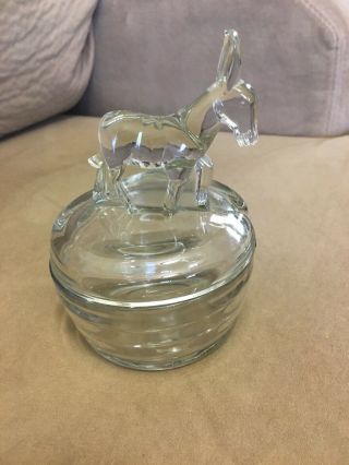Jeanette Glass Donkey Powder Jar