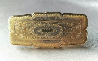 Stratton Mirrored Lipstick Holder Gold Etched - Made In England Vintage 1960 