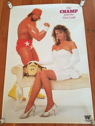 1988 Wwf Poster Elizabeth & Macho Man " The Champ And The First Lady " Top Shape