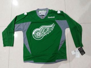 Nhl Detroit Redwings St.  Patricks Day Ice Hockey Practice Jersey Small S Nwt