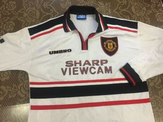 1997 1999 Manchester United Away Long Sleeve Football Soccer Shirt Jersey Large