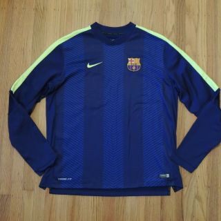 Fc Barcelona Nike Therma Fit Jersey Mens Size Xxl Authentic Long Sleeve Goalie