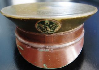 Vintage Wwii U.  S.  Army Military Cap Hat Celluloid Flip Top Powder Compact Sifter
