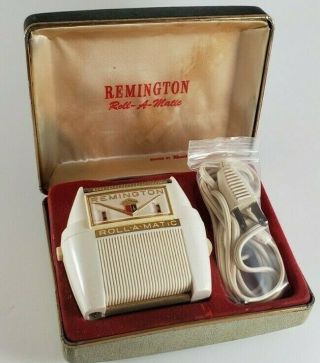 Vintage Remington Roll - A - Matic Electric Razor W/ Box & Cord