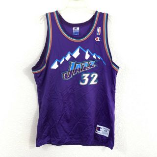 Vintage 90s Karl Malone 32 Utah Jazz Champion Jersey Size Men 