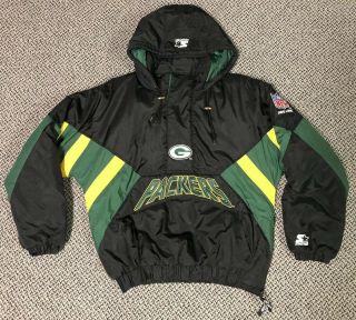 Vintage Authentic Starter Pro Line Green Bay Packers Nfl Jacket Mens Size Large