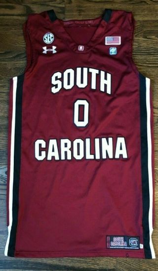 2012 - 13 South Carolina Gamecocks 0 Game Worn Basketball Jersey