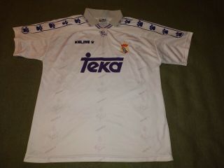 Real Madrid 1994/1996 Home Football Shirt Kelme Teka Size L
