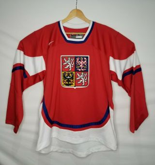 Czech Republic National Team Nike Hockey Jersey Size Large Mens Sewn Stitched