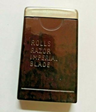 Antique Rare Razor Blade Rolls Imperial Blade On Bakelite And Metal Box