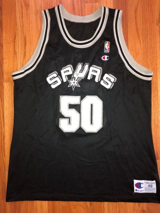 David Robinson Vtg 90s San Antonio Spurs Basketball Champion Jersey 48 Gc