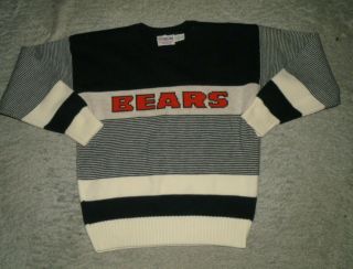 Vtg 80s Pro Line Cliff Engle Chicago Bears Sweater Wool Mens Sz M Ditka Era