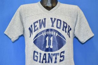 Vintage 80s York Giants 11 Phil Simms Jersey V - Neck Football T - Shirt M