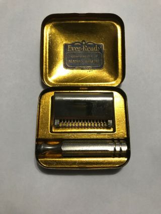 Antique Ever Ready Razor Brass Case Compliments Of Academy Theatre