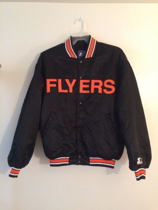 Vintage Philadelphia Flyers Starter Jacket Satin Men’s Size L Large Exc,
