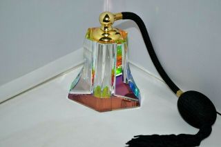 Prism Art Glass Atomizer Perfume Bottle Black Tassel & Spray Pump