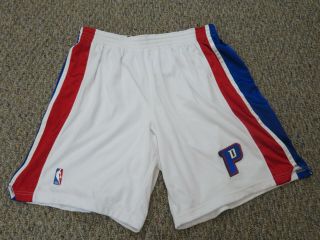 Authentic Nba Pro Cut Detroit Pistons Shorts Size 46,  2 Length Ben Wallace 3
