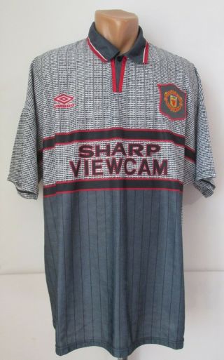 Manchester United 1995/1996 Away Football Shirt Soccer Jersey Umbro Shapr Xxl 2x