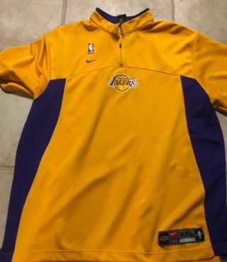 Authentic Nike Los Angeles Lakers Basketball Warmup Shooting Shirt Jersey Xxl