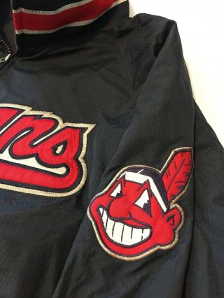 Majestic Authentic Collect.  Cleveland Indians Chief Wahoo Coat Jacket Mens XXL 2