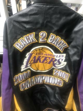 Los Angeles Lakers Nba Back To Back Sz 3xl Championship Kobe/shaq Leather Jacket