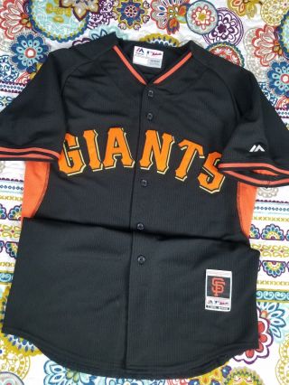 San Francisco Giants Majestic Authentic Cool Base Baseball Jersey Sz 40 M Black