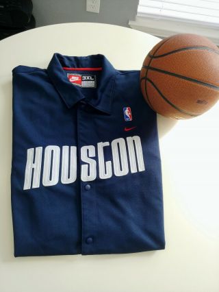 Vtg 1995 Nike Houston Rockets Warm Up Jersey Shooting Shirt Nba 90s Mens 3xl