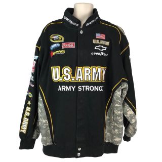 Mens Nascar Chase Authentics 2xl Racing Jacket Military Usa Army Strong Black