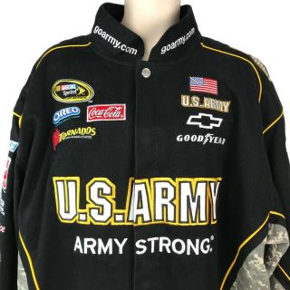 Mens Nascar Chase Authentics 2XL Racing Jacket Military USA Army Strong Black 2