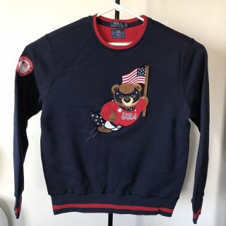 Polo Ralph Lauren Mens Large 2018 Team Usa Olympic Paralympic Bear Sweatshirt