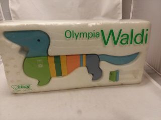 1972 Munich Olympics Mascot Waldi Dachshund Dog Wood Puzzle Box Steiff