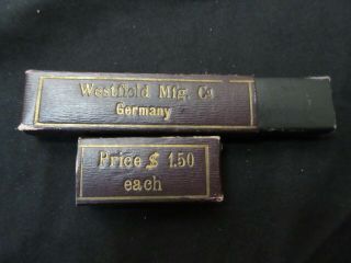 Vintage Westfield Mfg Co.  Etched Blade Straight Razor A.  J Hague Co.  Germany