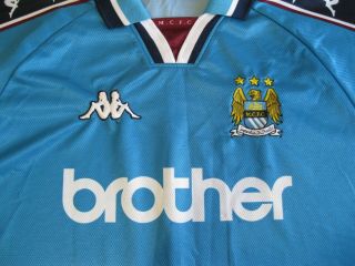 Manchester City 1997/1998/1999 home Size XL Kappa football shirt jersey maillot 2